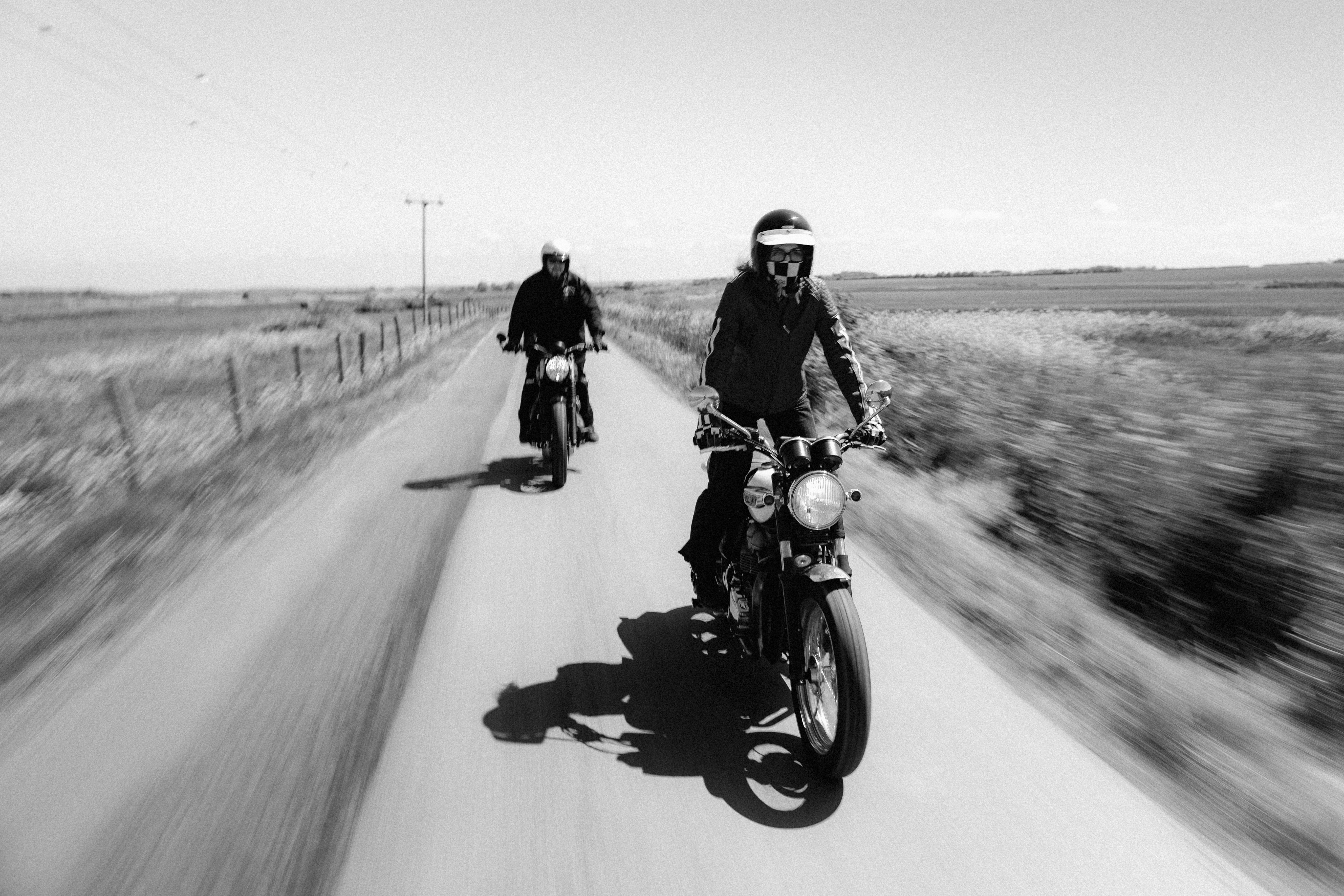 Dad and Daughter on Triumph bikes
