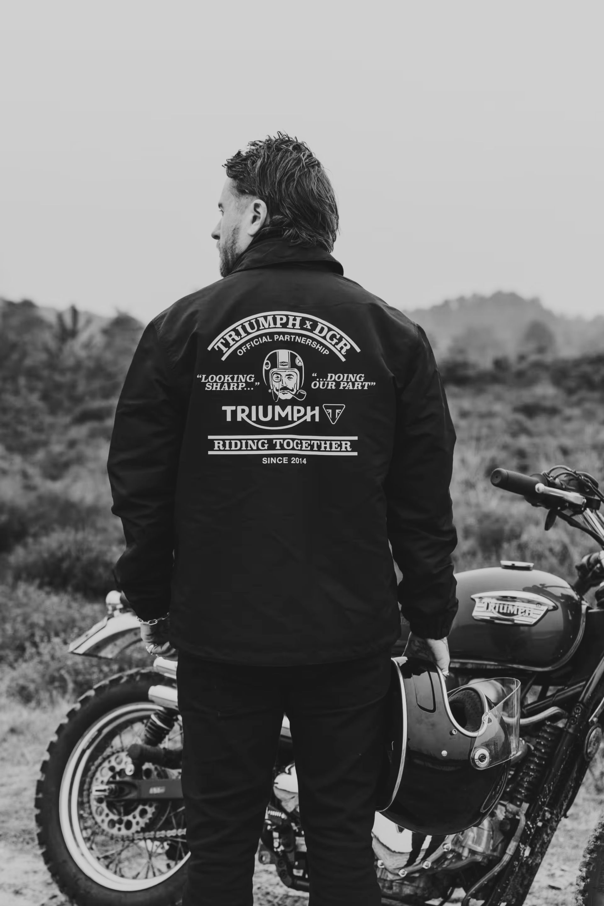 Man OUTSIDE WEARING Constantine DGR Coach Jacket