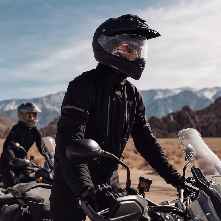 Man riding motorcycle